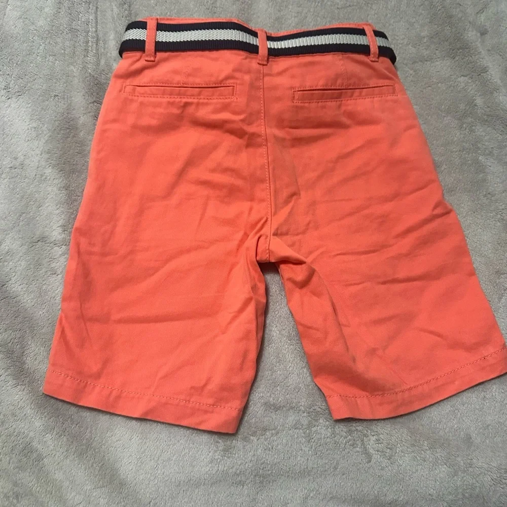 🆕The Children Place Vibrant Orange Shorts with Navy Accents Nwt